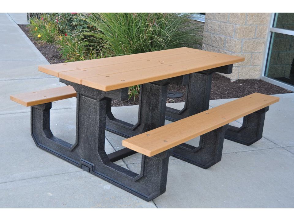 Park Place Recycled Plastic Rectangular Outdoor Picnic Table