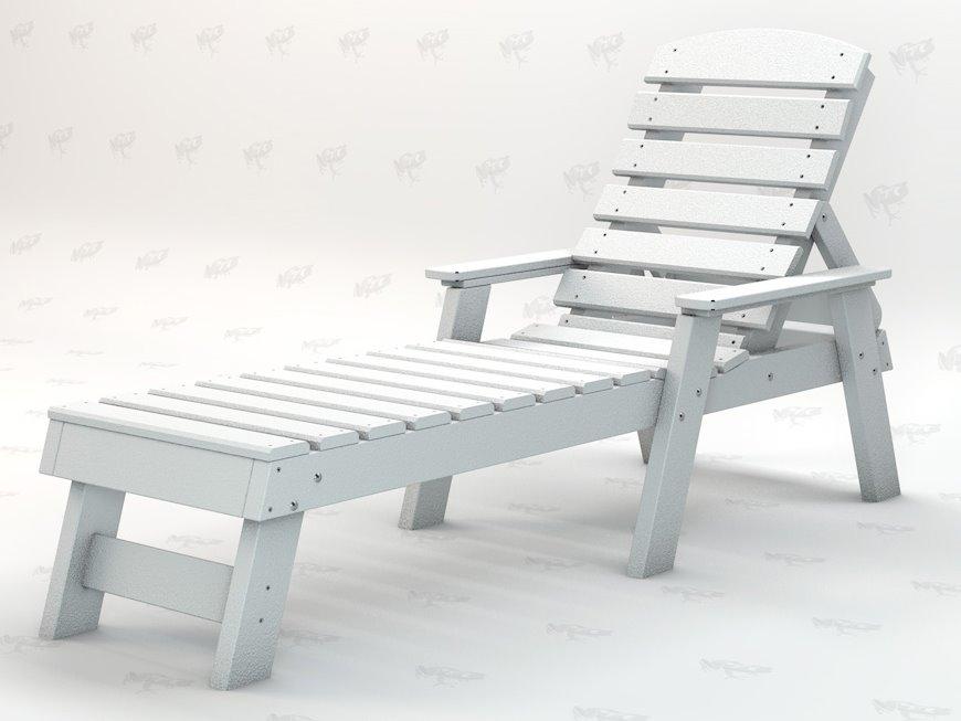 Adirondack Recycled Plastic Pensacola Outdoor Patio Chaise Lounge