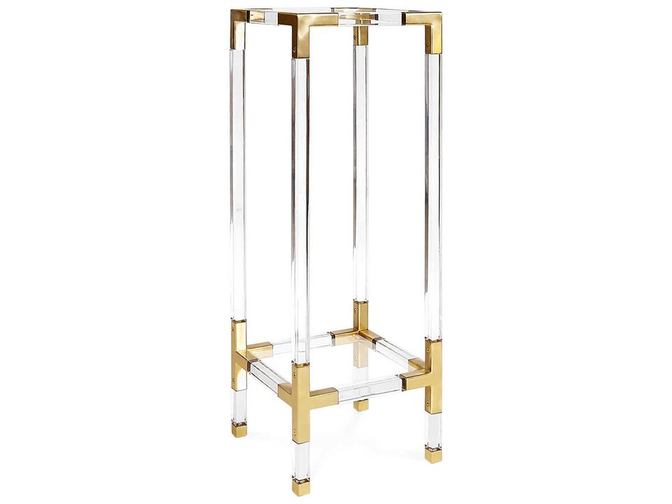 Jacques Square Glass Brass End Table