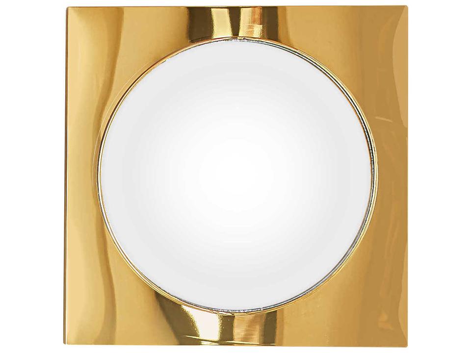 Globo Polished Brass Square Wall Mirror with Convex Acrylic