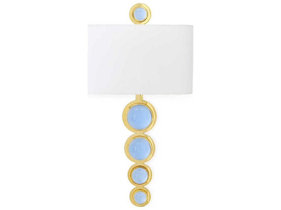 Globo 1-Light Polished Brass Blue Acrylic Wall Sconce