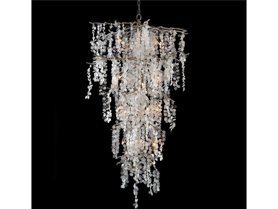 Shiro Noda 21-Light Dramatic Glass Cluster Chandelier in Champagne Finish