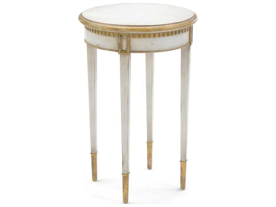 Mark McDowell Chambolle Round Wood End Table in Carlotta Gold