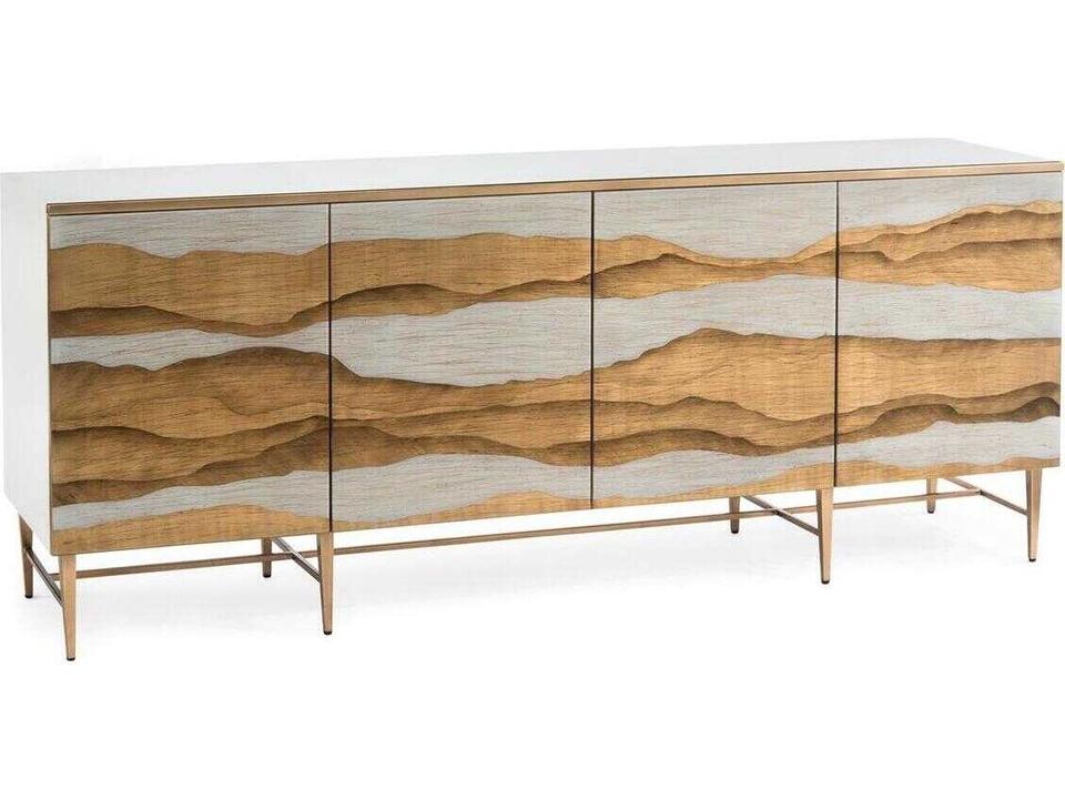 Sutton Place 84 Inch Sideboard Beluga with Etruscan Gold Accents