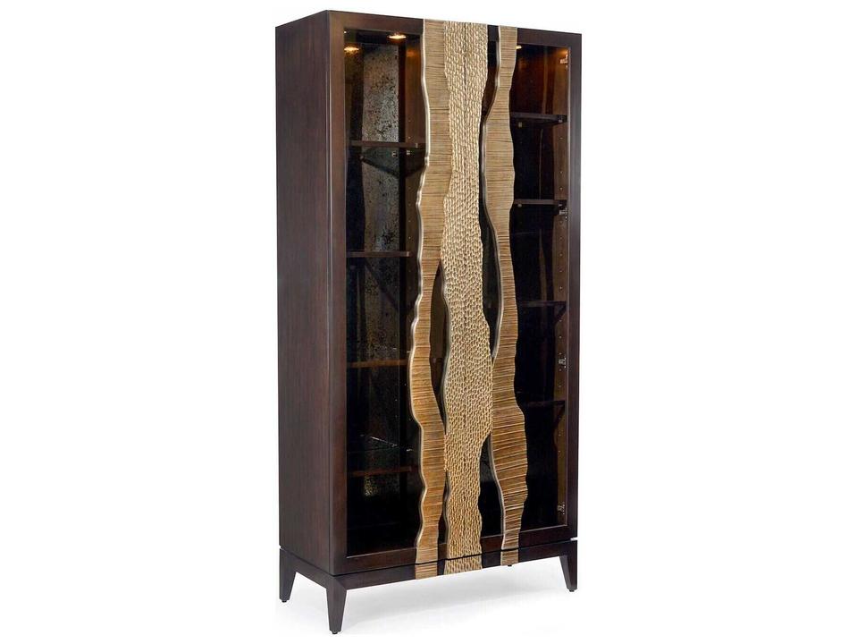 River's Edge Display Cabinet with Mirrored Back and Espresso Finish