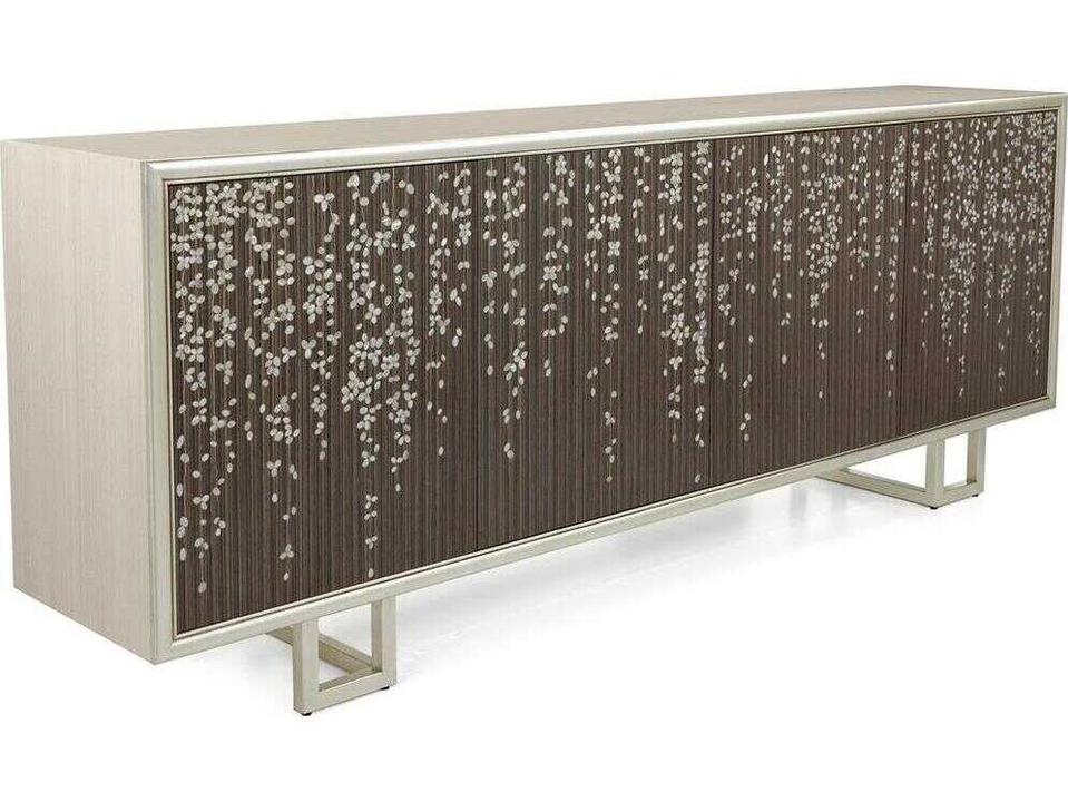 Wisteria 94 Inch Beech Wood Sideboard with Mother of Pearl Inlay