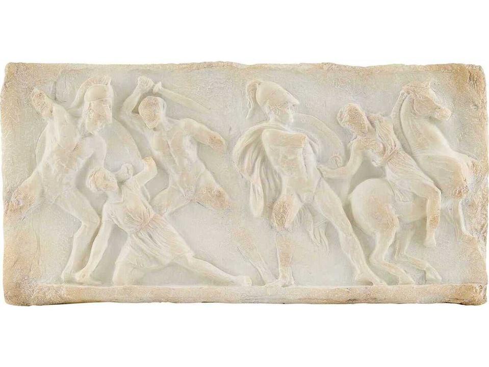 Greek Relief White Resin Wall Art Sculpture