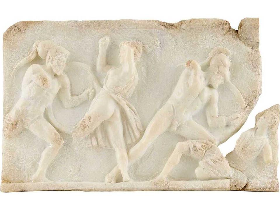 Greek Relief Wall Art-II Ancient Greek Style Sculpture in White Composite