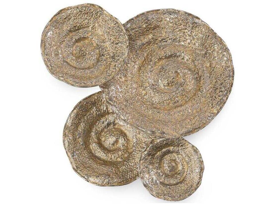 Escargot Wall Art Set of 4 in Gold and Nickel Finish