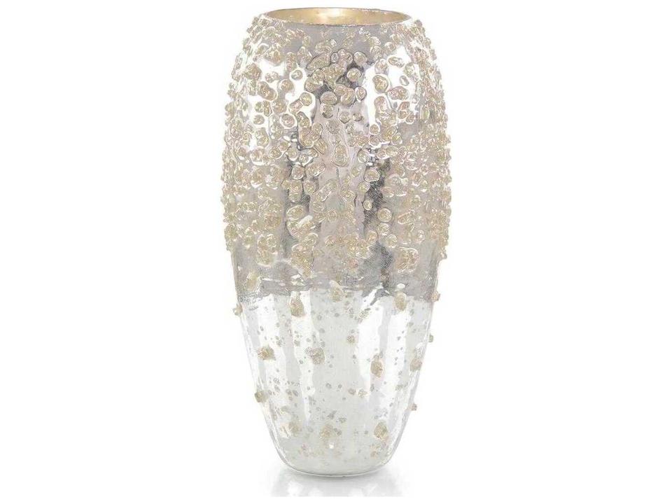 Encrusted in Sparkle Glass Vase with Enameled Detail