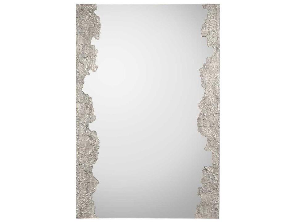 Wakame Silver Rectangular Wall Mirror with Pewter Frame