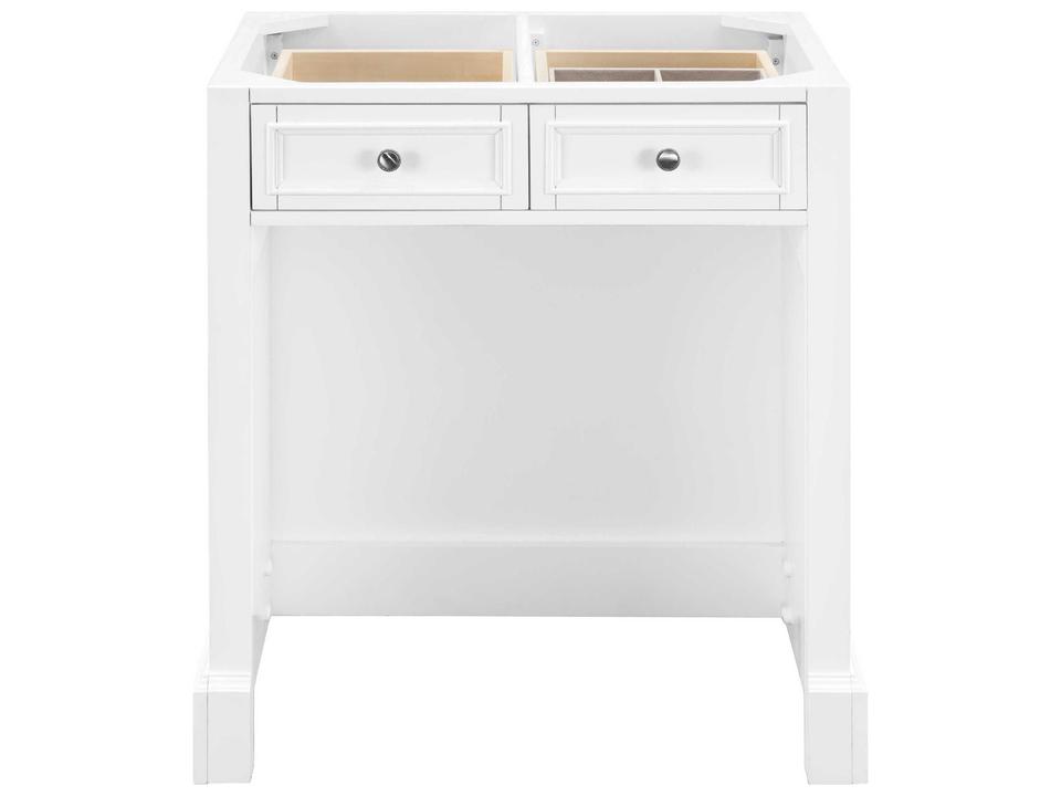 De Soto 30 Inch Makeup Vanity Cabinet in Bright White