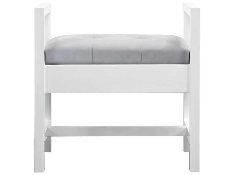 Addison White Upholstered Accent Bench