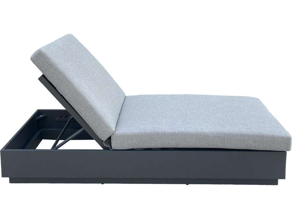 Mila Aluminum Chaise Lounge with Charcoal Cushion