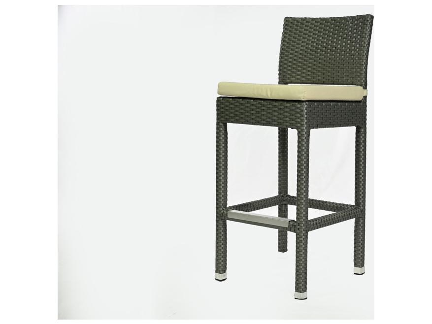 Venice Cushion Wicker Gray Bar Stool