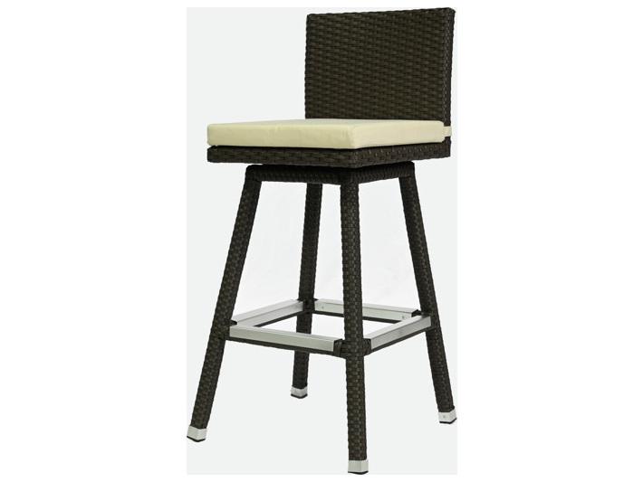 Venice Cushion Wicker Swivel Bar Stool in Brown