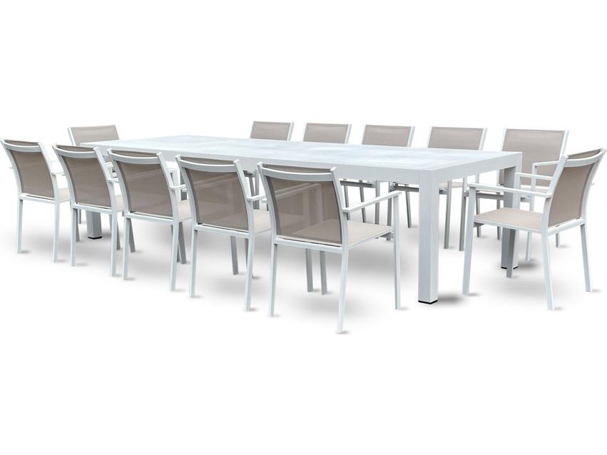 Aruba Aluminum White Rectangular Dining Table