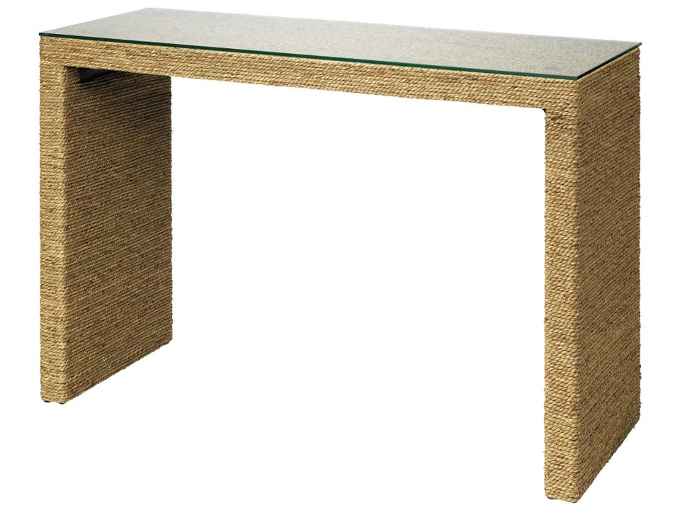 Captain Rectangular Glass Natural Console Table