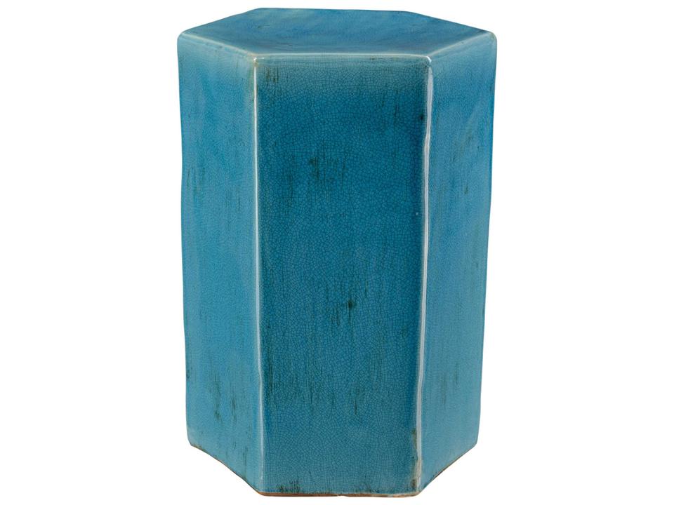 Porto Ceramic End Table in Azure Blue