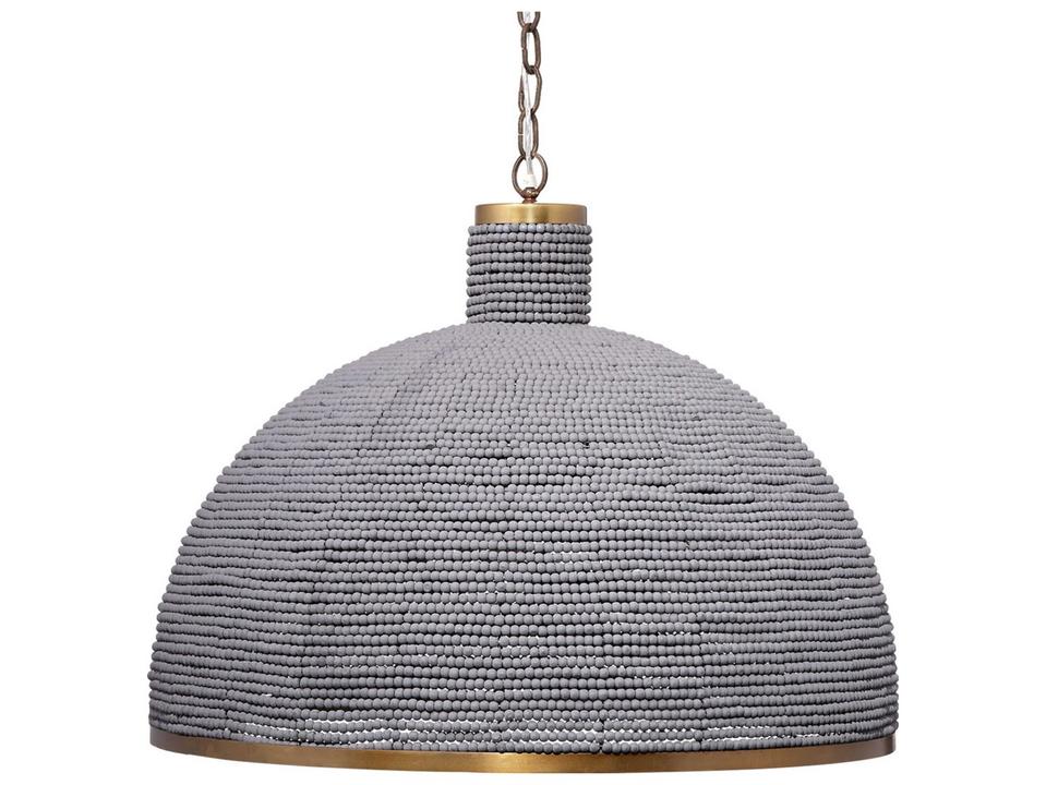 Big Sur 3-Light Slate Blue Dome Chandelier with Antique Brass Accents