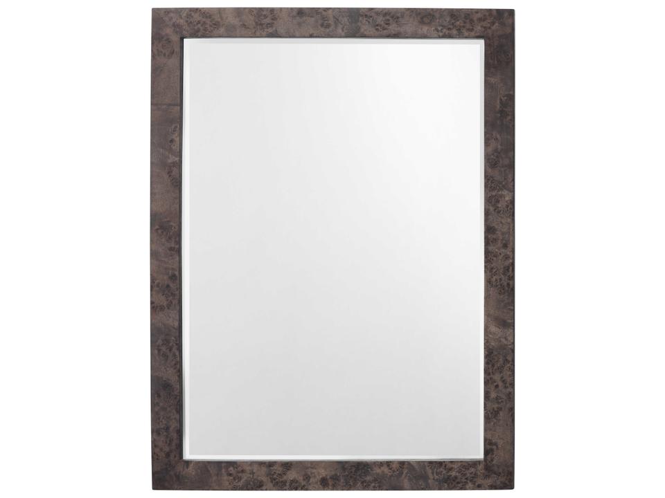 Chandler Charcoal Burl Wood Rectangular Wall Mirror