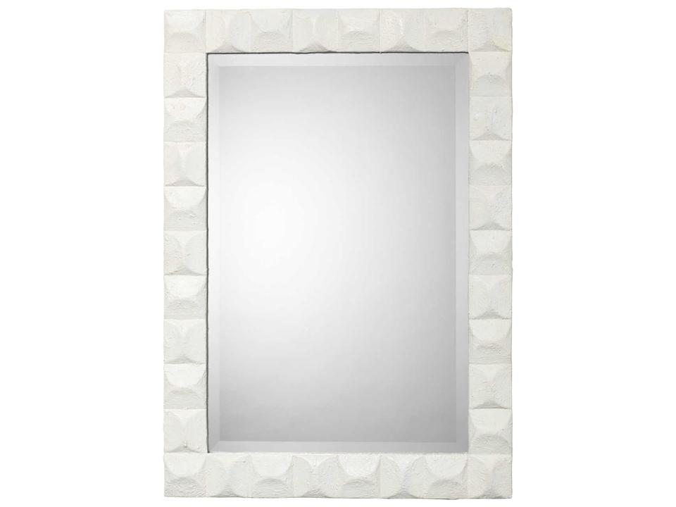 Astor Plaster Rectangle Wall Mirror White Gesso Finish