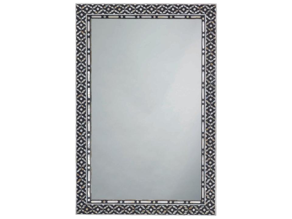 Evelyn Rectangle Mother of Pearl Wall Mirror Black