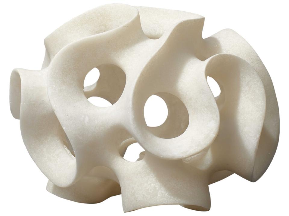 Ribbon White Resin Decorative Sphere
