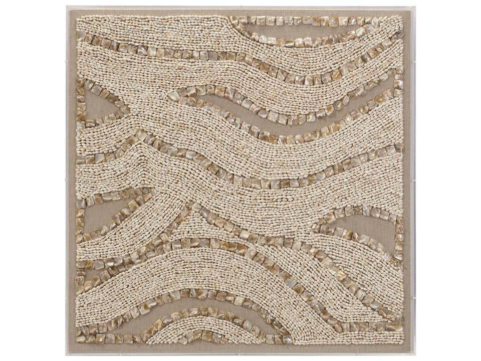 Big Wave Shell Wall Art Natural Off-White 30 Inch Square
