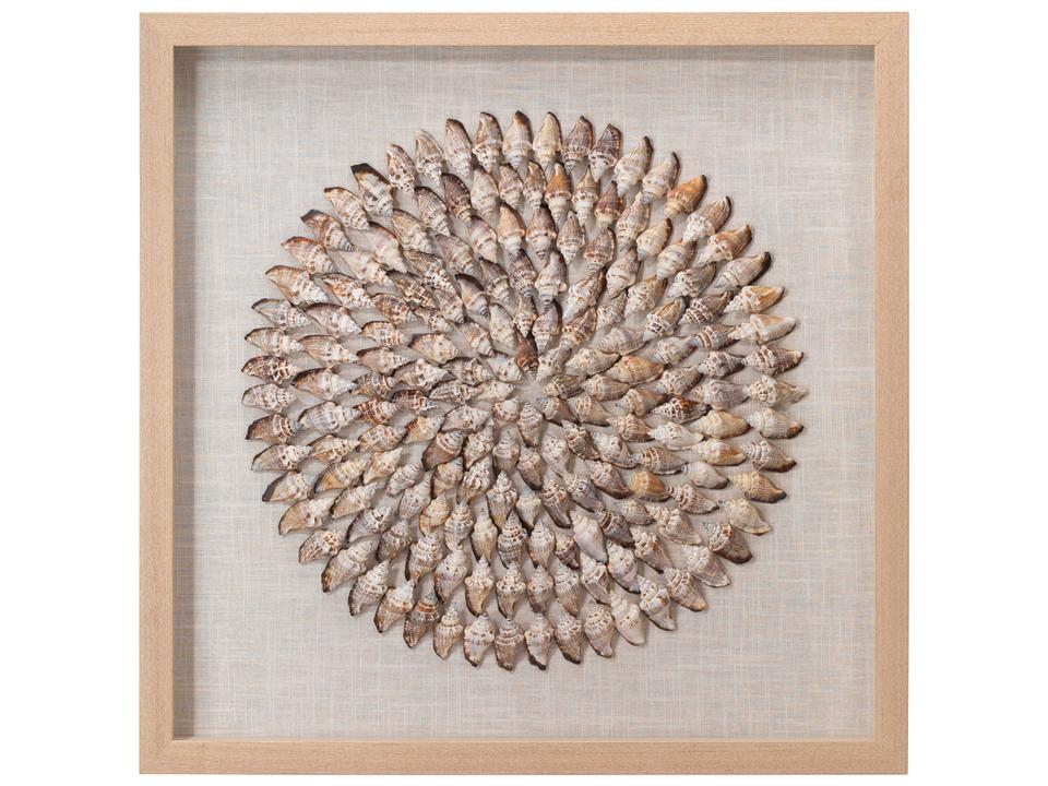 Riviera Square Framed Wall Art with Beige Simnia Shells