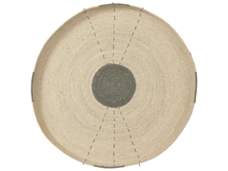 Sundial Teal Seagrass Round Wall Art Handwoven Natural