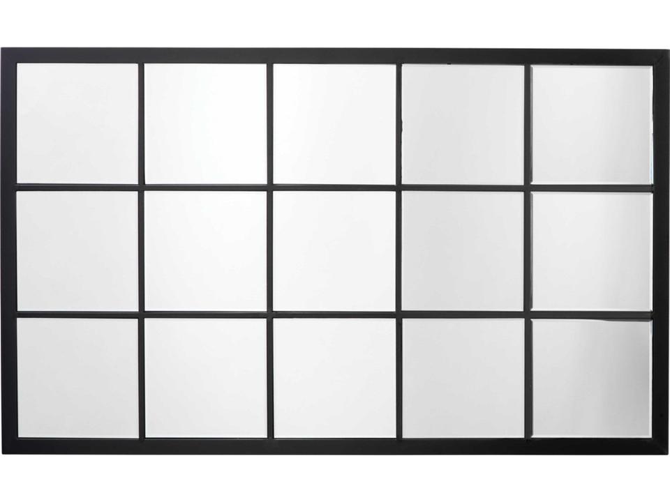 Tribecca Black Rectangular Wall Mirror with Beveled Glass