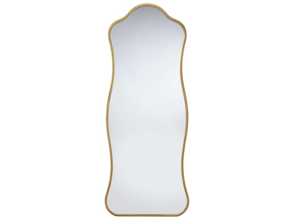 Aurora Antique Brass Wall Mirror with Wavy Frame
