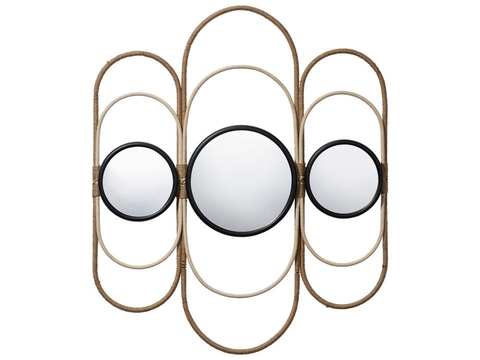 Milo Natural Jute Rope Metal Abstract Wall Mirror