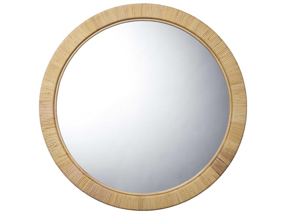 Ohana Natural Round Wall Mirror with Rattan Frame
