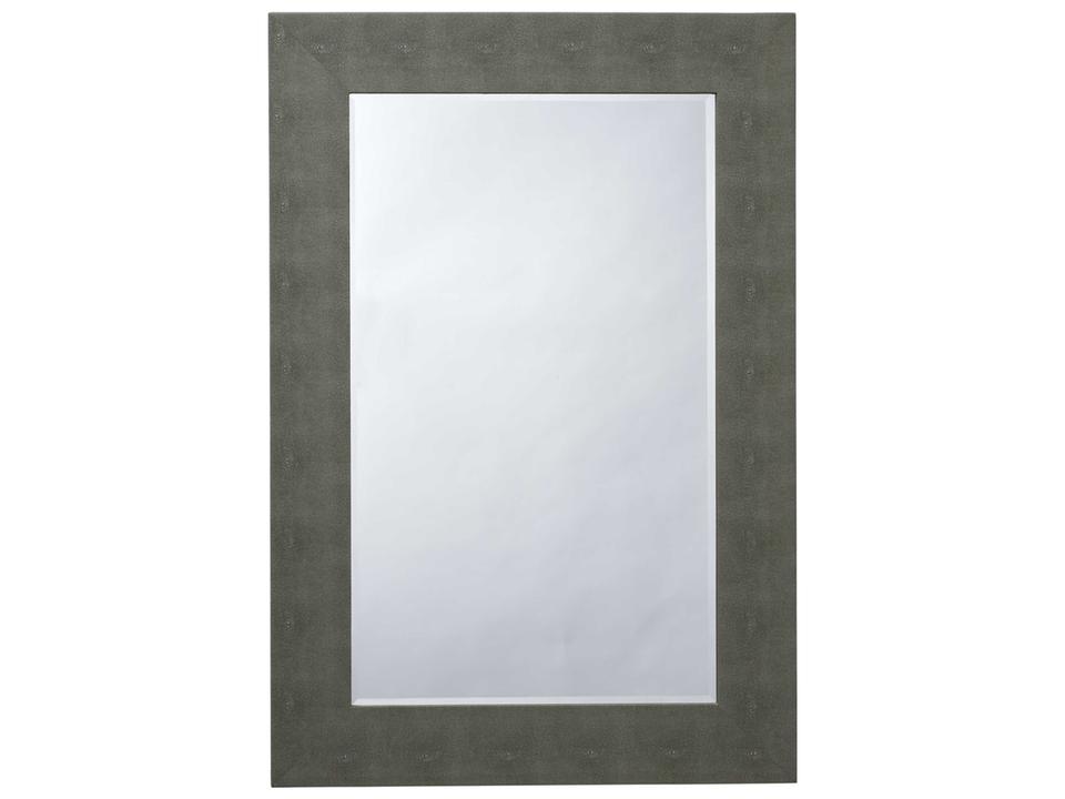 Structure Rectangular Wall Mirror in Grey Faux Shagreen