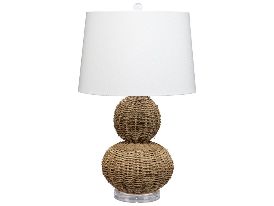 Sebastian Natural Seagrass Drum Table Lamp with Acrylic Base