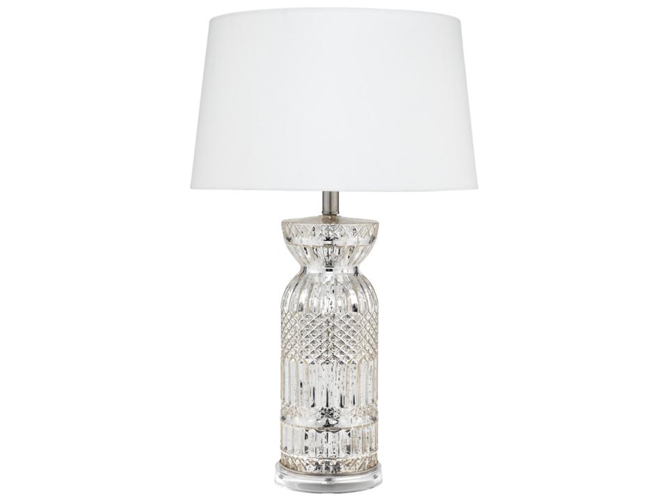 Isla Silver Off White Linen Tapered Buffet Lamp