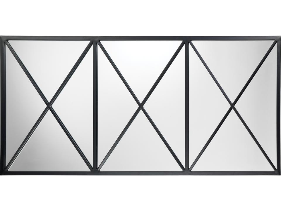 Xyla Black Rectangular Wall Mirror with Iron Frame