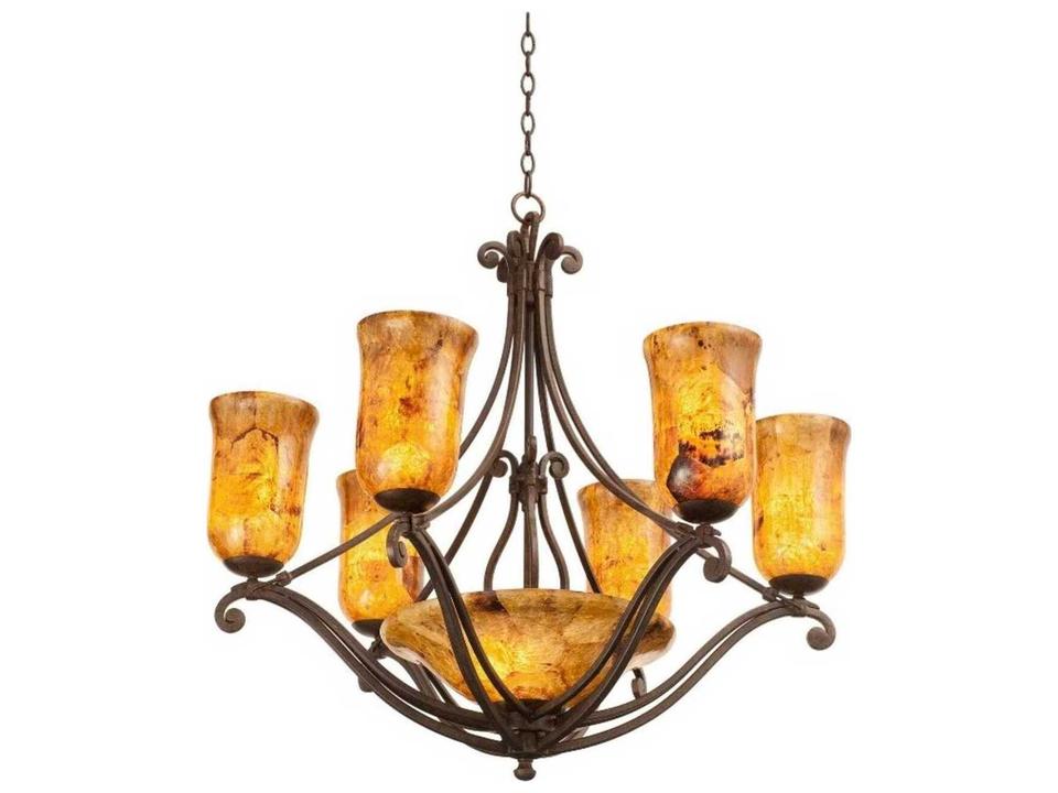 Somerset 8-Light Tortoise Shell Bronze Traditional Tiered Chandelier