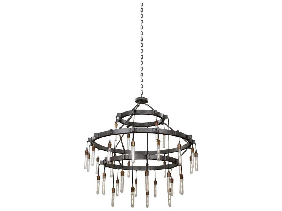 Stuyvesant 36-Light Matte Gun Metal Gunmetal Tiered Chandelier