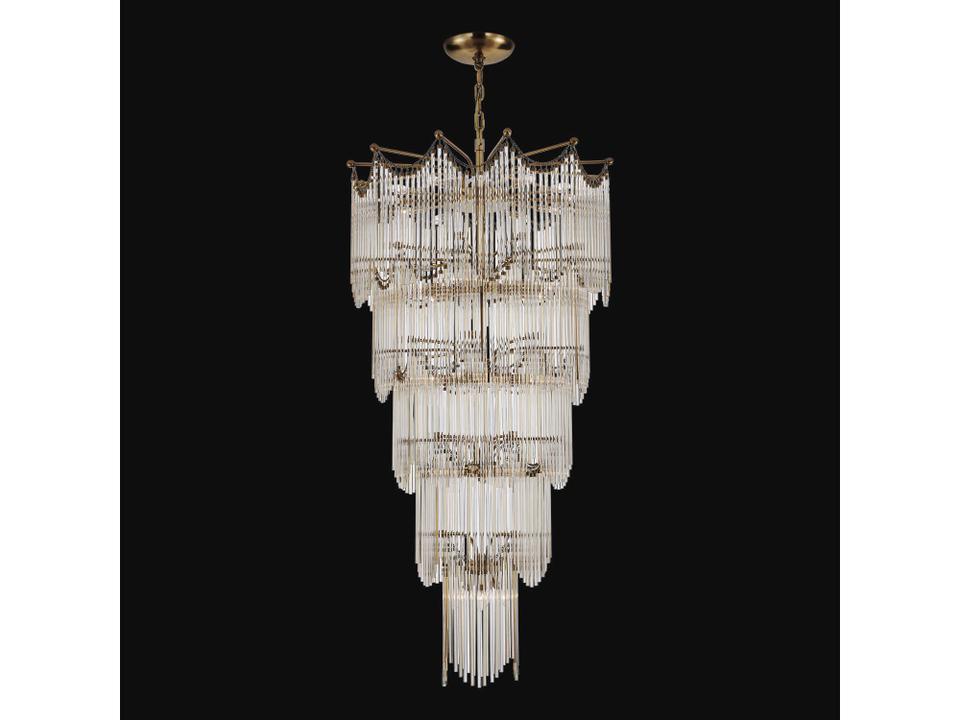 Adorn 40-Light Vintage Brass Traditional Tiered Chandelier