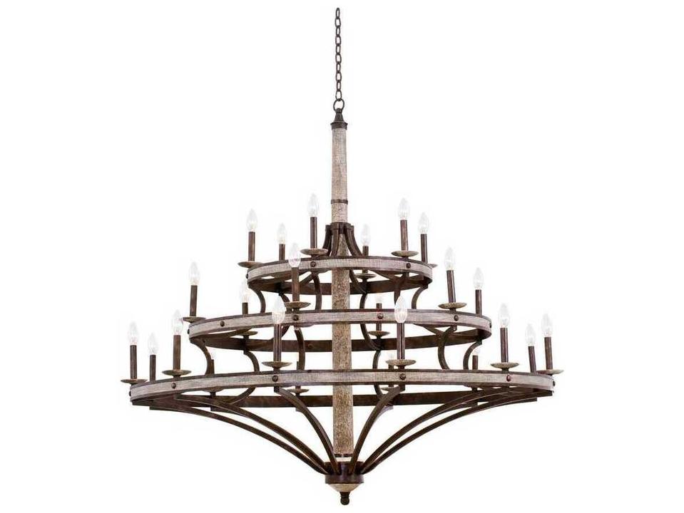 Coronado 24-Light Florence Gold Traditional Candelabra Tiered Chandelier