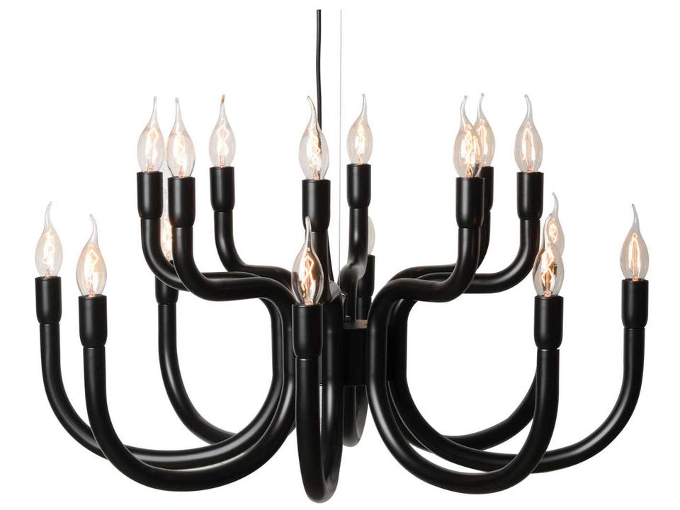 Snoob 16-Light Chandelier in Black Aluminum
