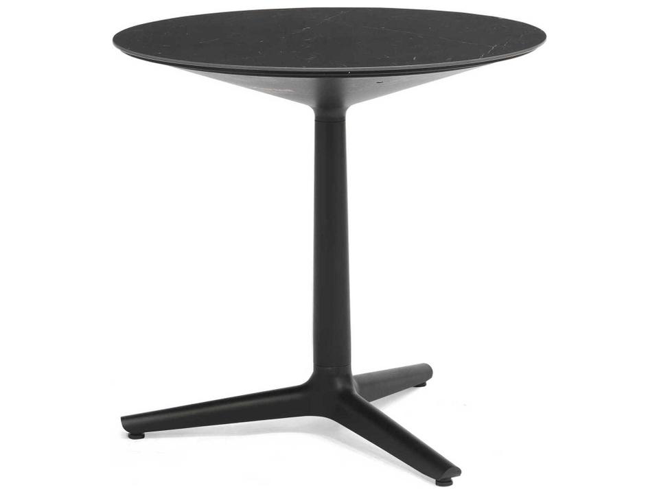 Kartell Multiplo 31-Inch Round Dining Table with Black Marble Stoneware Top