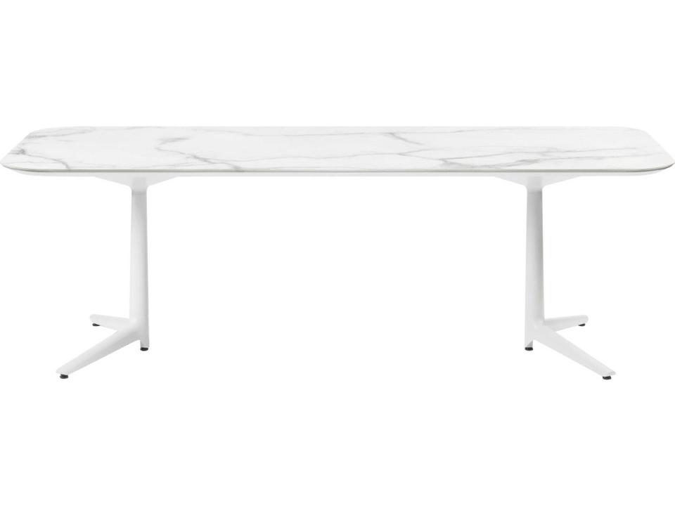 Multiplo XL Rectangular Dining Table with White Marble Effect Top