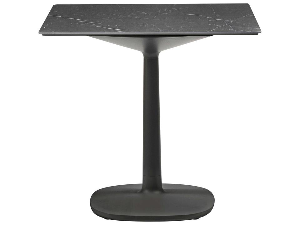 Multiplo 31 Inch Square Dining Table with Black Marble Stoneware Top