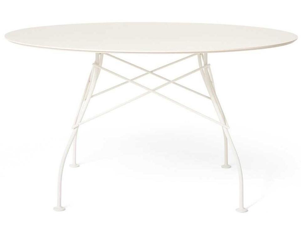 Glossy Steel Round Dining Table