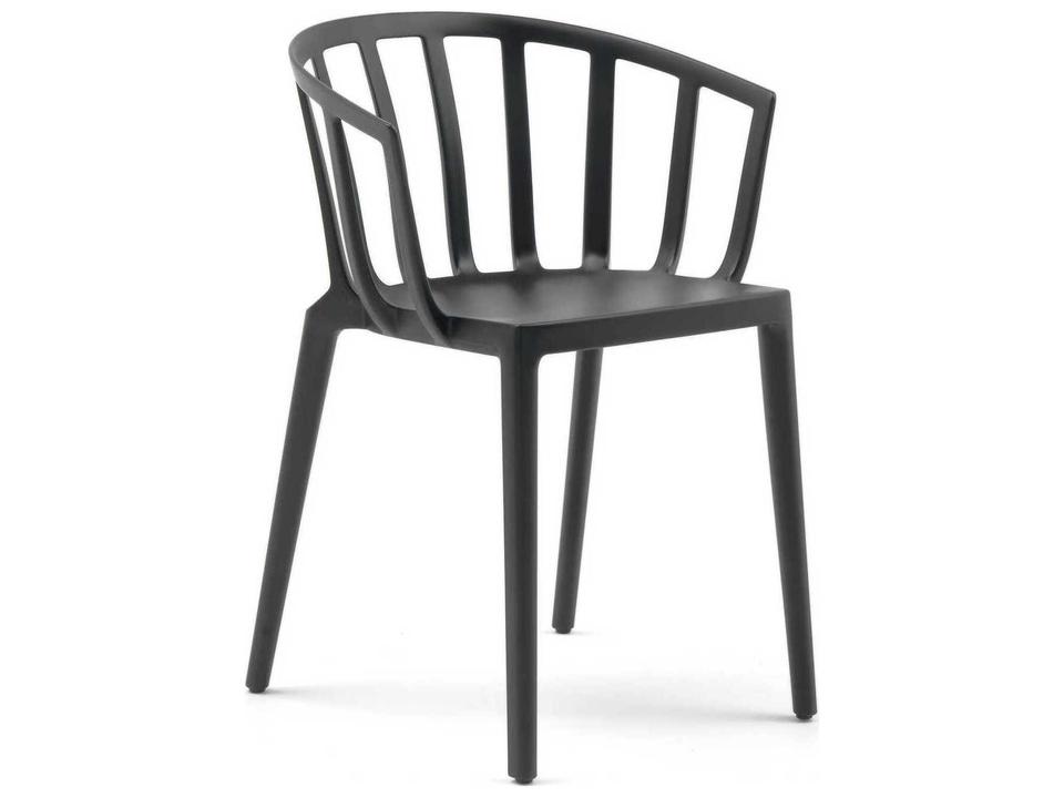 Venice Matte Black Resin Dining Arm Chair (Sold in 2)