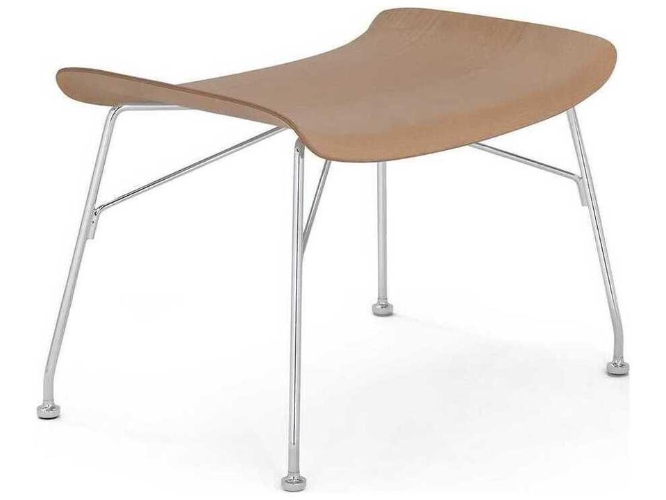 S/Wood Slatted Ash Light Wood Ottoman